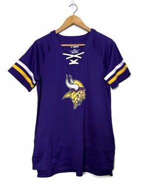 NFL Women’s Purple Minnesota Vikings Lace-Up Jersey Size Large